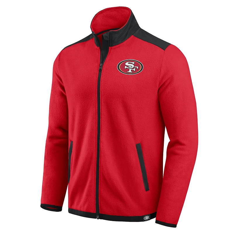 Men's Darius Rucker Collection by Fanatics Scarlet San Francisco 49ers Color Block Polar Fleece Full-Zip Jacket