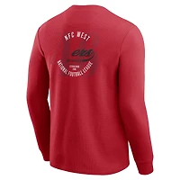 T-shirt à manches longues en maille gaufrée délavée pour homme Darius Rucker Collection by Fanatics Scarlet des 49ers de San Francisco