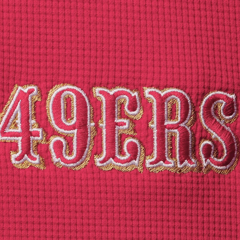 T-shirt à manches longues pour hommes Dunbrooke Scarlet San Francisco 49ers Logo Maverick Thermal Henley