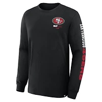 T-shirt à manches longues Fanatics noir pour homme, motif horloge des 49ers de San Francisco, taille grande et haute, Legacy