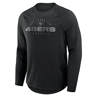 T-shirt à manches longues Fanatics noir pour homme, coupe grande taille, motif San Francisco 49ers