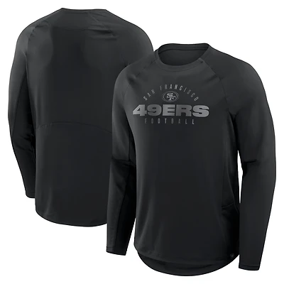 T-shirt à manches longues Fanatics noir pour homme, coupe grande taille, motif San Francisco 49ers