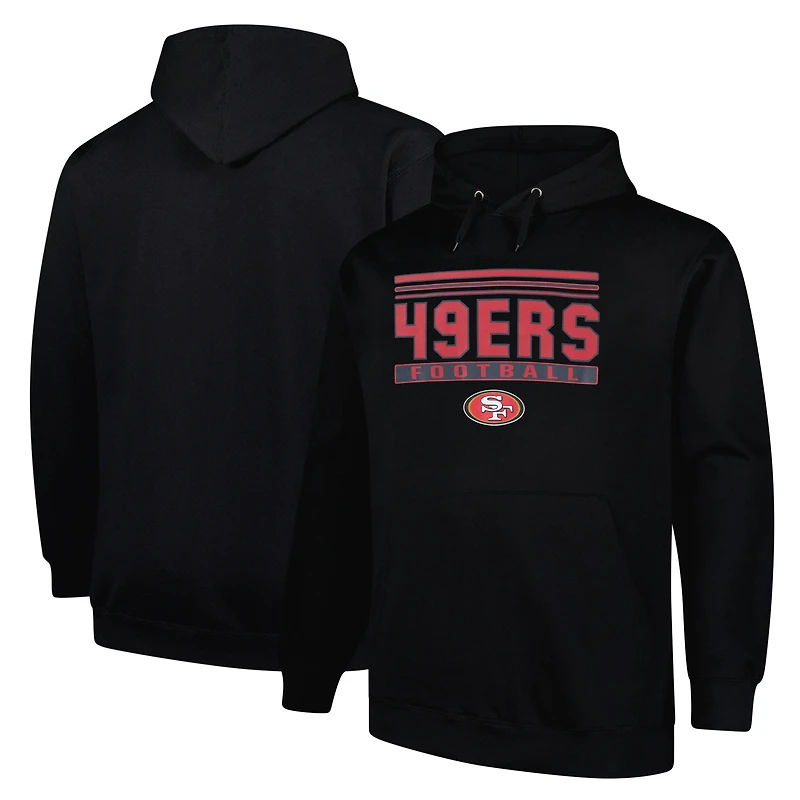 Sweat à capuche Fanatics noir San Francisco 49ers Big & Tall Pop pour homme