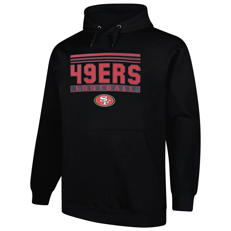 Sweat à capuche Fanatics noir San Francisco 49ers Big & Tall Pop pour homme