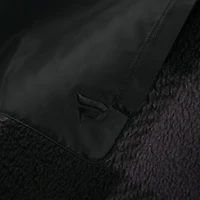 Men's Fanatics Black San Francisco 49ers Elements Plaid Polar Fleece Quarter-Zip Hoodie