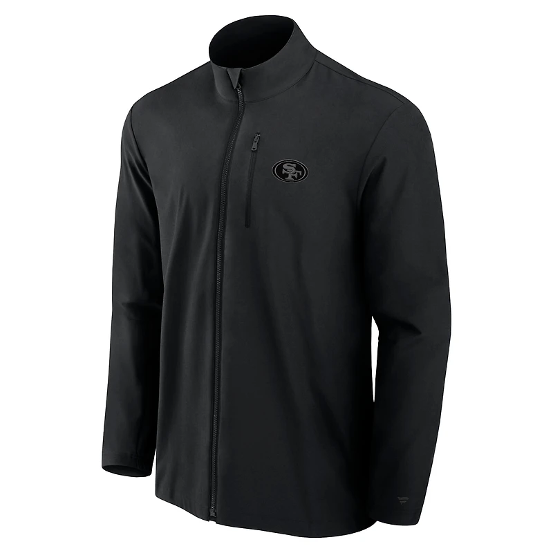 Men's Fanatics Black San Francisco 49ers Front Office Micro Tonal Lightweight Full-Zip Jacket