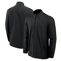 Veste légère zippée intégrale Fanatics noire San Francisco 49ers Front Office Micro Tonal pour homme