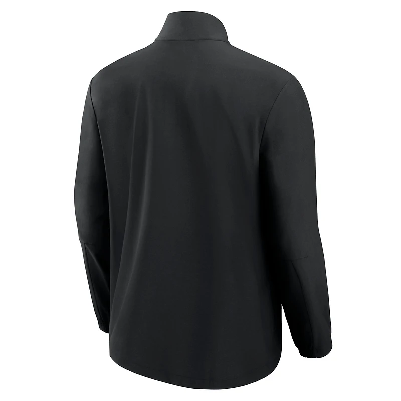Men's Fanatics Black San Francisco 49ers Front Office Micro Tonal Quarter-Zip Pullover