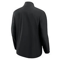 Men's Fanatics Black San Francisco 49ers Front Office Micro Tonal Quarter-Zip Pullover