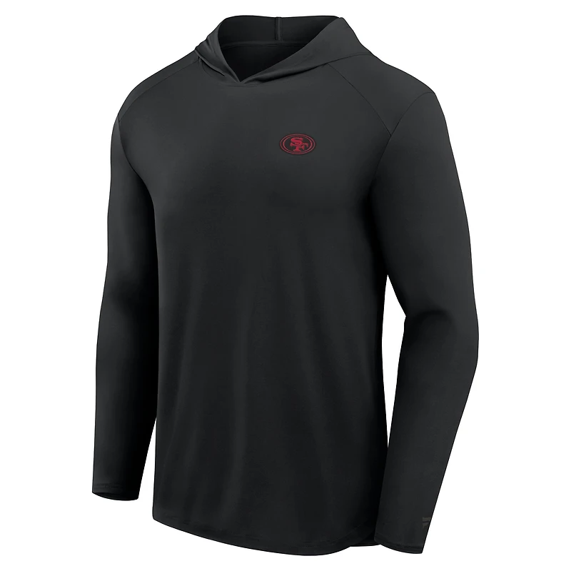 T-shirt à capuche manches longues Fanatics noir pour homme, motif Front Office Power Mono des San Francisco 49ers
