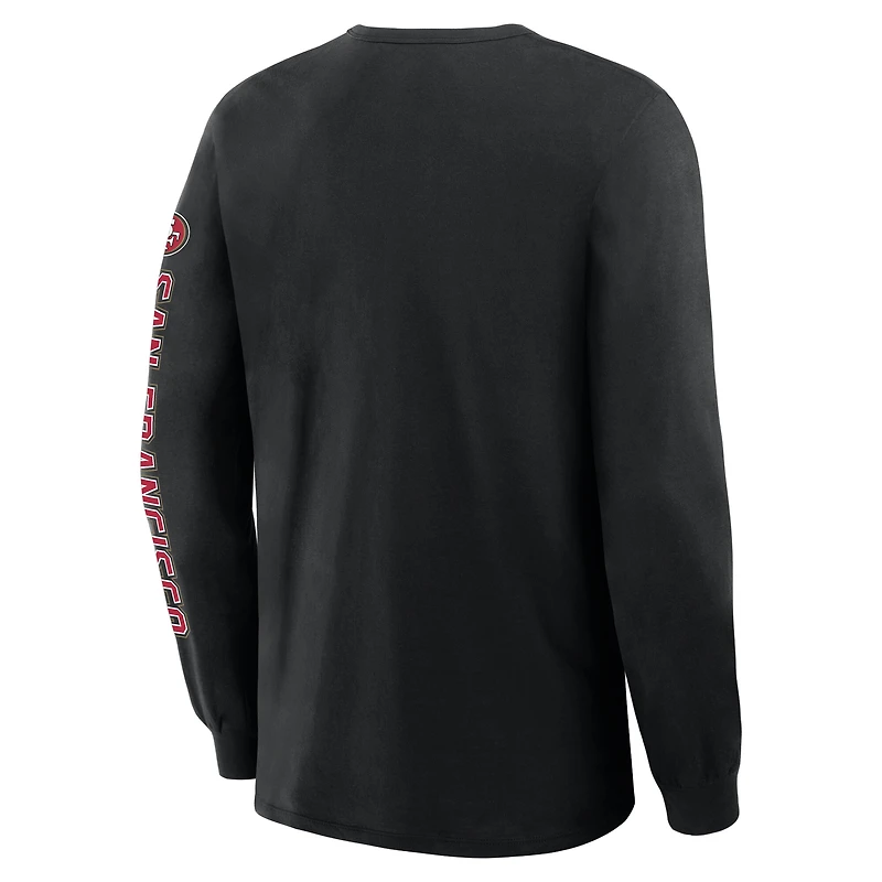 T-shirt à manches longues Fanatics noir pour homme