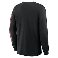 T-shirt à manches longues Fanatics noir pour homme