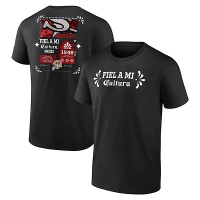 T-shirt noir Fanatics pour homme du mois patrimoine latino des 49ers de San Francisco