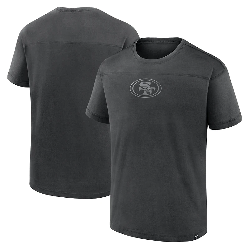 T-shirt Fanatics noir pour homme, modèle mini ton sur ton, des San Francisco 49ers