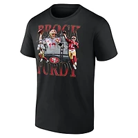 T-shirt graphique Fanatics Brock Purdy pour hommes, joueur notoire des 49ers de San Francisco, noir