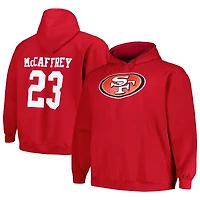 Men's Fanatics Christian McCaffrey Scarlet San Francisco 49ers Big & Tall Fleece Name Number Pullover Hoodie