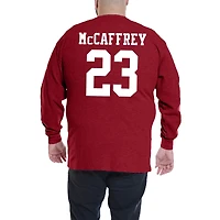 T-shirt à manches longues gaufré thermique pour hommes Fanatics Christian McCaffrey Scarlet San Francisco 49ers Big & Tall