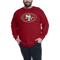 T-shirt à manches longues gaufré thermique pour hommes Fanatics Christian McCaffrey Scarlet San Francisco 49ers Big & Tall