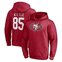 Men's Fanatics George Kittle Scarlet San Francisco 49ers Big & Tall Name Number Fleece Hoodie
