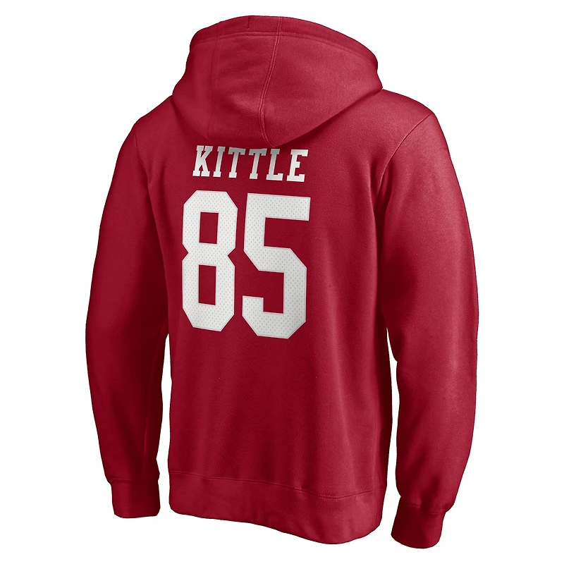 Men's Fanatics George Kittle Scarlet San Francisco 49ers Big & Tall Name Number Fleece Hoodie