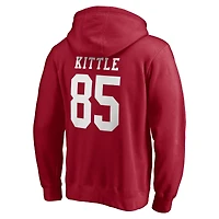 Men's Fanatics George Kittle Scarlet San Francisco 49ers Big & Tall Name Number Fleece Hoodie