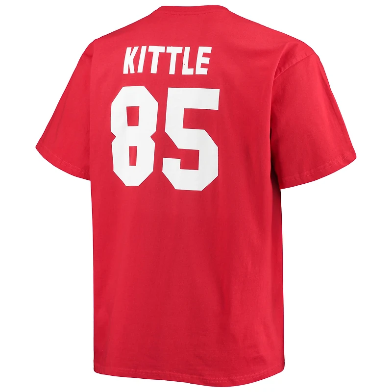Men's Fanatics George Kittle Scarlet San Francisco 49ers Big & Tall Player Name Number T-Shirt