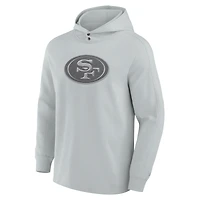 Men's Fanatics Gray San Francisco 49ers Elements Blaze Tri-Blend Long Sleeve Hoodie T-Shirt