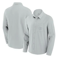 Chemise boutonnée à manches longues Fanatics pour hommes, grise, San Francisco 49ers Front Office