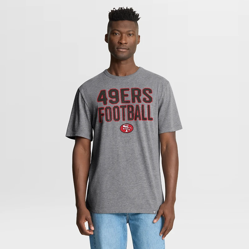 T-shirt tri-blend gris chiné Fanatics pour homme, hommage aux 49ers de San Francisco, First Down