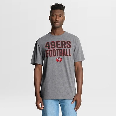 T-shirt tri-blend gris chiné Fanatics pour homme, hommage aux 49ers de San Francisco, First Down