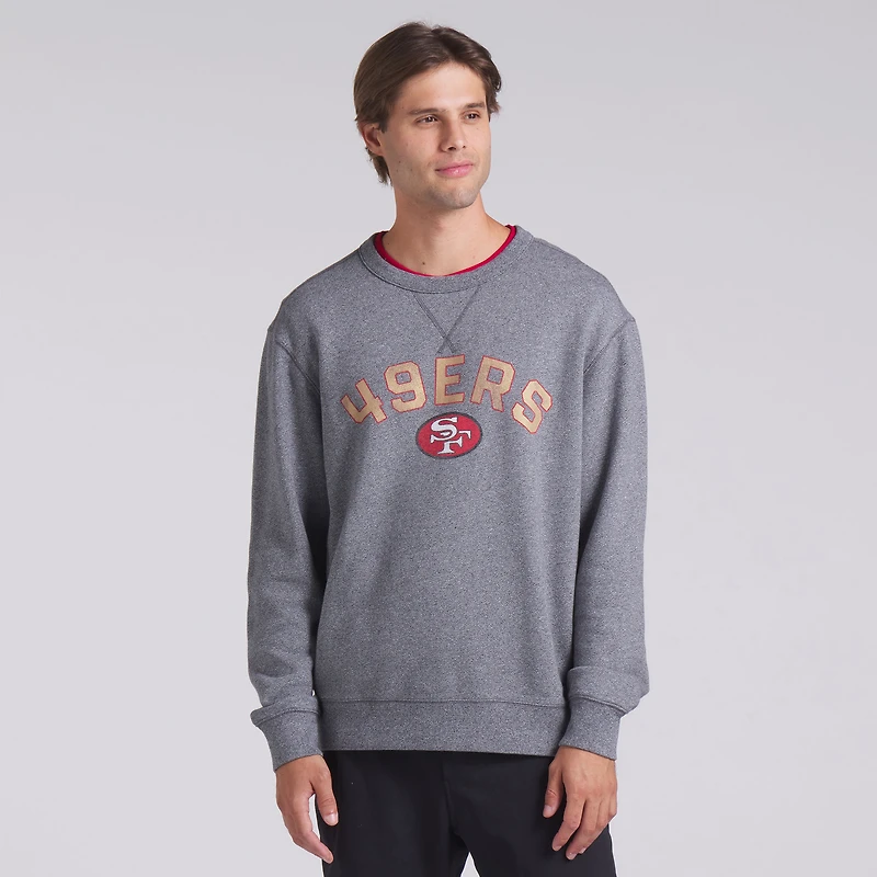 Men's Fanatics Heather Gray San Francisco 49ers Loop Terry Pullover Sweatshirt