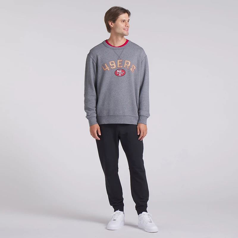 Men's Fanatics  Heather Gray San Francisco 49ers Loop Terry Pullover Sweatshirt