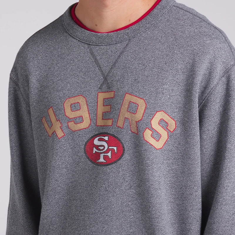Men's Fanatics Heather Gray San Francisco 49ers Loop Terry Pullover Sweatshirt