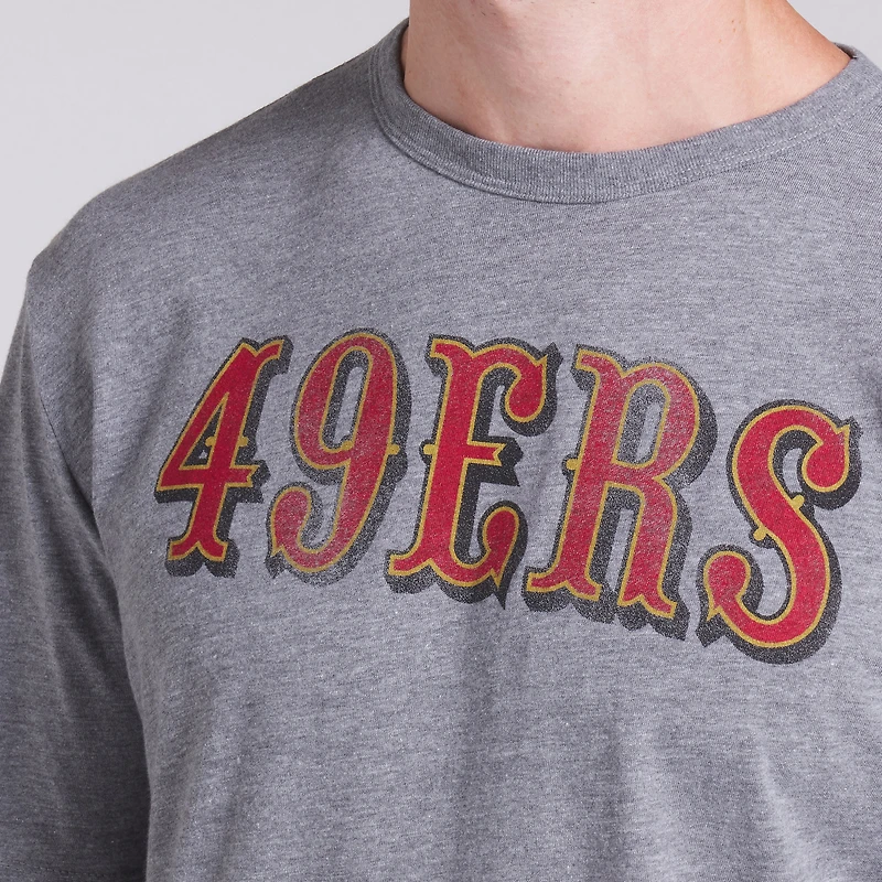 T-shirt tri-blend gris chiné Fanatics pour homme, San Francisco 49ers, Pass Rush