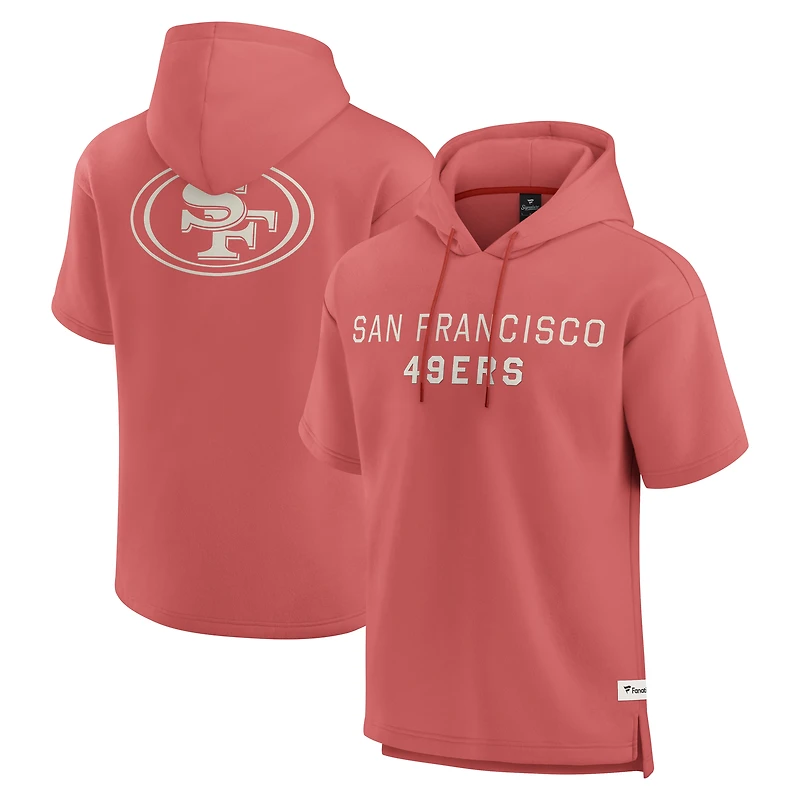 Men's Fanatics Red San Francisco 49ers Elements Future Ground Lettering Short Sleeve Pullover Hoodie