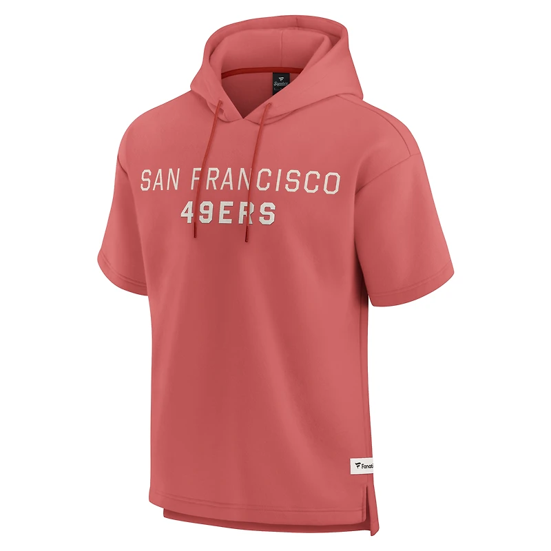 Men's Fanatics Red San Francisco 49ers Elements Future Ground Lettering Short Sleeve Pullover Hoodie