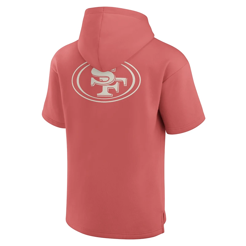 Sweat à capuche manches courtes pour homme Fanatics Red San Francisco 49ers Elements Future Ground Lettering