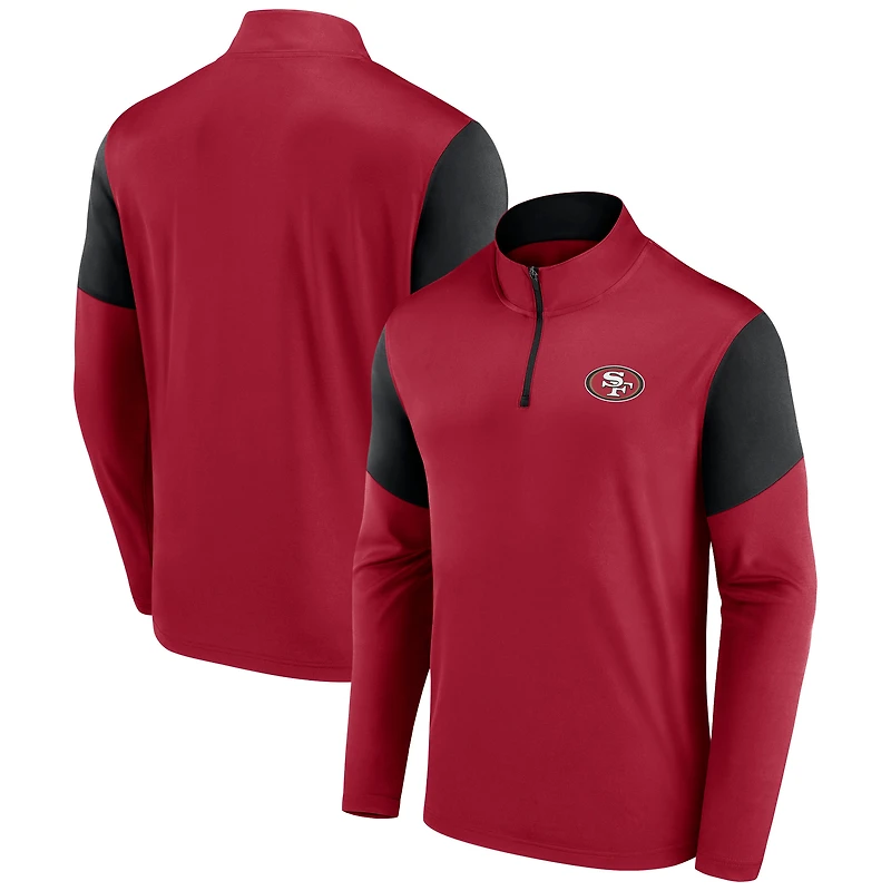 Men's Fanatics Scarlet/Black San Francisco 49ers Primary Logo Quarter-Zip Top