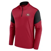 Men's Fanatics Scarlet/Black San Francisco 49ers Primary Logo Quarter-Zip Top