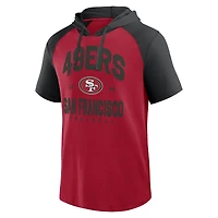 Men's Fanatics Scarlet/Black San Francisco 49ers Prime Short Sleeve Pullover Hoodie