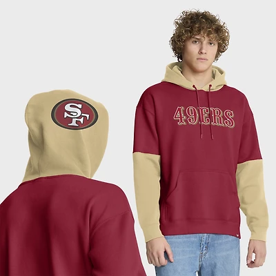 Sweat à capuche Fanatics pour homme, motif casque des San Francisco 49ers, couleur écarlate/doré
