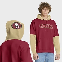 Sweat à capuche Fanatics pour homme, motif casque des San Francisco 49ers, couleur écarlate/doré