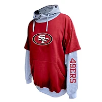 Sweat à capuche Fanatics pour homme, couleur écarlate/gris chiné, taille grande et grande, des 49ers de San Francisco.