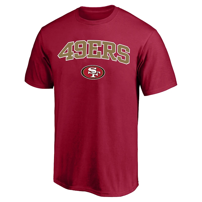T-shirt Fanatics Scarlet San Francisco 49ers pour hommes, grandes tailles, logo en forme d'arche