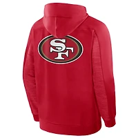 Sweat à capuche zippé Fanatics Scarlet Checkdown Pass des 49ers de San Francisco pour homme