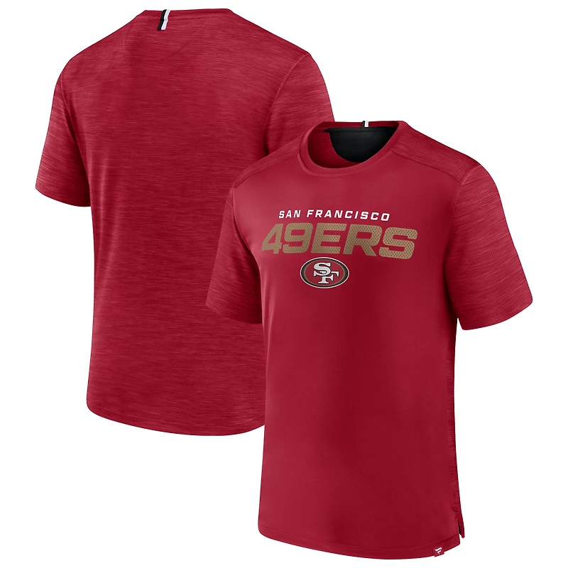 T-shirt Fanatics Scarlet San Francisco 49ers Defender Evo pour hommes