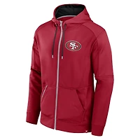 Men's Fanatics Scarlet San Francisco 49ers Defender Full-Zip Hoodie