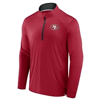 Veste à manches longues et fermeture éclair quart de tour Fanatics Scarlet San Francisco 49ers Defender pour homme