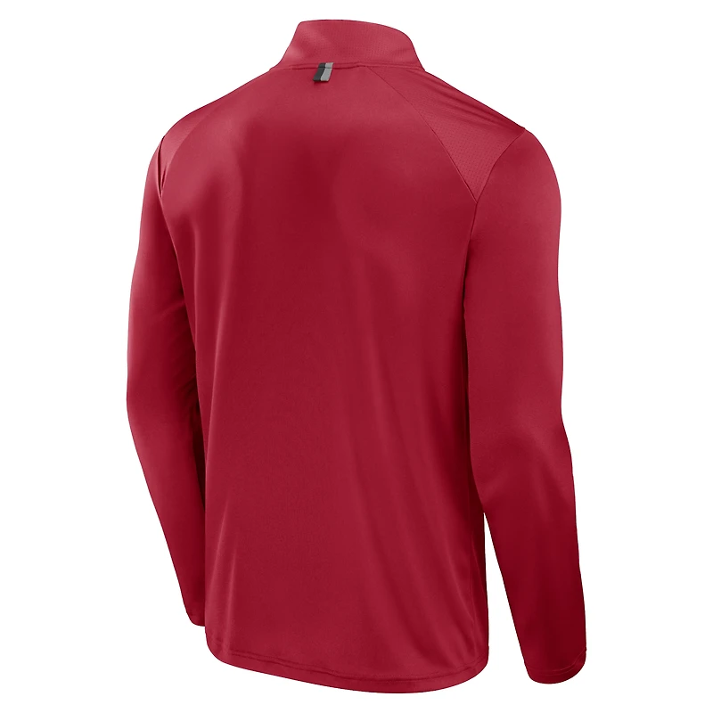 Veste à manches longues et fermeture éclair quart de tour Fanatics Scarlet San Francisco 49ers Defender pour homme