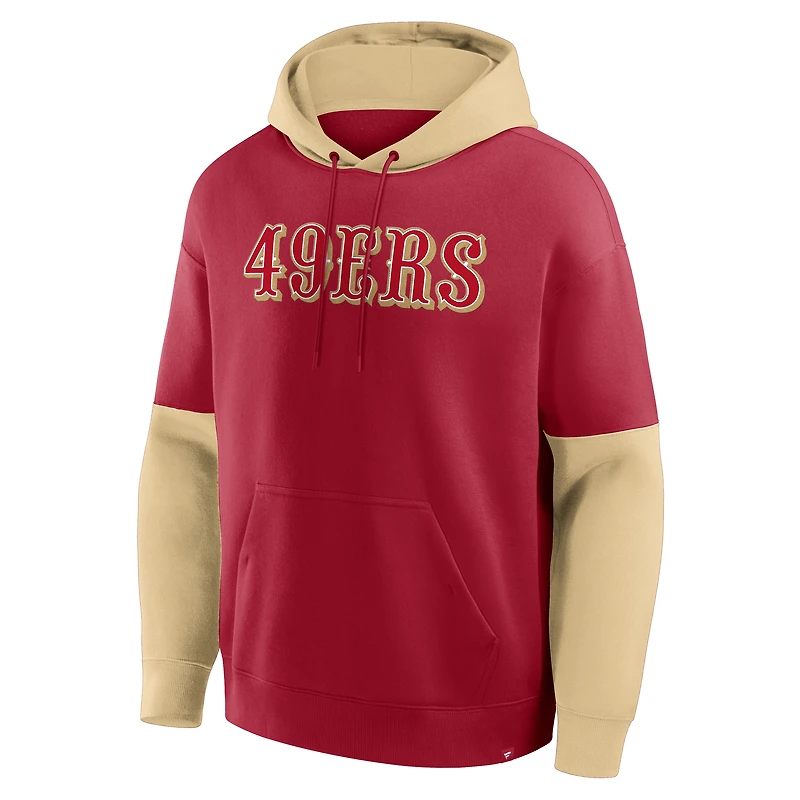 Men's Fanatics Scarlet San Francisco 49ers Helmet Pullover Hoodie